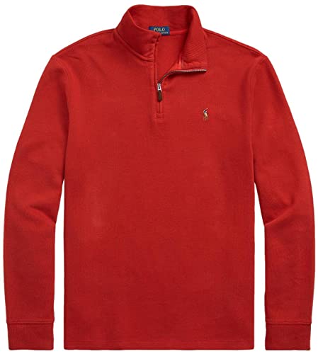 POLO RALPH LAUREN Klassischer Herren-Pullover mit Viertelreißverschluss, (Herbst/Winter 2022) Madison Red, Mittel von POLO RALPH LAUREN