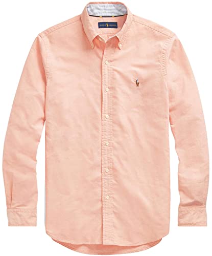 POLO RALPH LAUREN Klassisches Oxford-Hemd für Herren, langärmelig, The Basic Orange, Mittel von POLO RALPH LAUREN