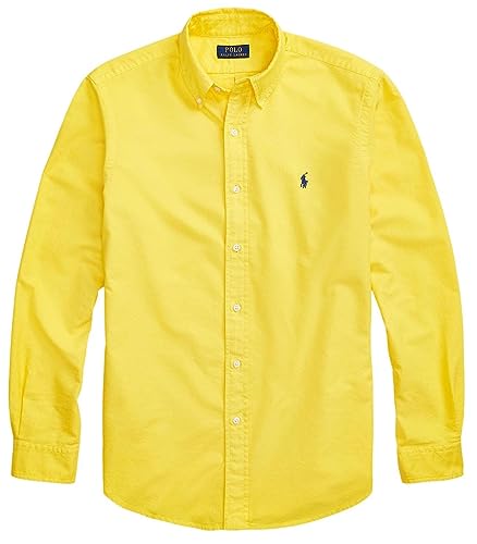 POLO RALPH LAUREN Klassisches Oxford-Hemd für Herren mit langen Ärmeln, (Frühjahr/Sommer 2023) Lemon Crush, L von POLO RALPH LAUREN