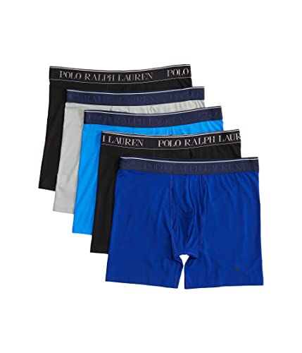 POLO RALPH LAUREN P5 Classic Fit Mikrofaser Boxershorts, Polo Black/Heritage Royal/Colby Blue/Polo Black/Channel Grey, Large von POLO RALPH LAUREN