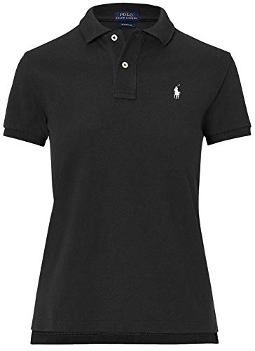 Polo RL Damen Classic Fit Mesh Pony Shirt, Polo Schwarz, Groß von POLO RALPH LAUREN