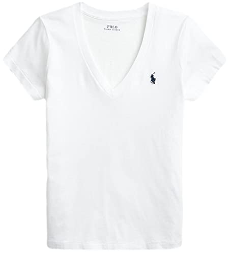 Polo RL Damen V-Neck Pony T-Shirt, Reinweiß., Groß Polo RL Damen V-Neck Pony T-Shirt, Reinweiß., Groß von POLO RALPH LAUREN