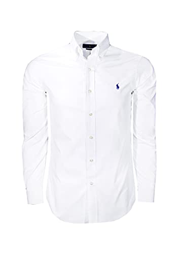 Polo Ralph Lauren Classic Fit Buttondown Oxford Performance Shirt für Herren, Weiss/opulenter Garten, XL von POLO RALPH LAUREN