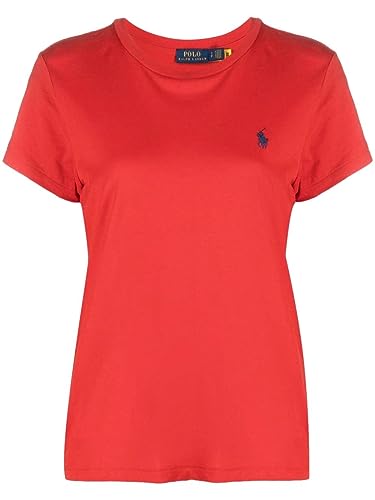 Polo Ralph Lauren Damen Jersey-T-Shirt mit Rundhalsausschnitt, Größe XL, RL2000 Rot, (Herbst 2023) Rl2000 Rot, XL von POLO RALPH LAUREN