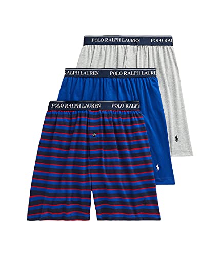 Polo Ralph Lauren Herren-Boxershorts mit klassischer Passform, Baumwolle, 3er-Pack, Regency Stripe/Rugby Royal/Andover Heather, Medium, (RCBBP3) von POLO RALPH LAUREN