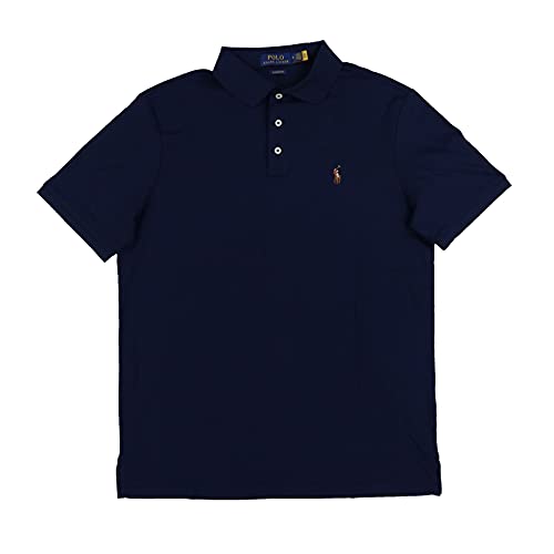 Polo Ralph Lauren Interlock-Poloshirt für Herren, schmale Passform, Marineblau, L von POLO RALPH LAUREN