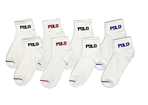 Polo Ralph Lauren Herren Low Cut Knöchelsocken, 8er-Pack (W(ZP824511PKN8)/R, Größe 44-47, W (zp824511pkn8)/R, 43-47 EU von POLO RALPH LAUREN