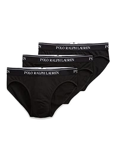 Polo Ralph Lauren Herren Low Rise BRF Slip, Schwarz (3Pk Polo Blk/Polo Blk/Polo Blk 002), Medium (3er Pack) von POLO RALPH LAUREN