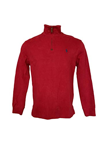 Polo Ralph Lauren Herren-Pullover aus Baumwolle mit halbem Reißverschluss, Größe M, Rot/Blau, Blau / Rot, Mittel von POLO RALPH LAUREN