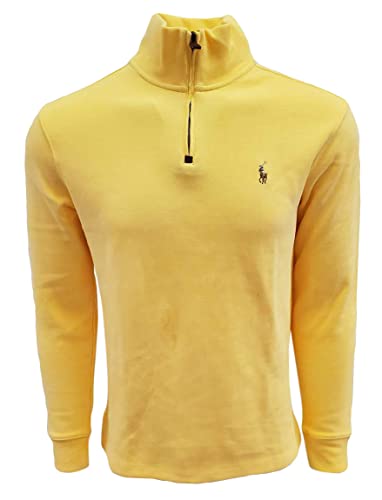 Polo Ralph Lauren Herren Pullover mit 1/4-Reißverschluss, lange Ärmel, Gelb (mehrfarbiges Pony), XX-Large von POLO RALPH LAUREN