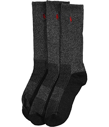 Polo Ralph Lauren Klassische gerippte Crew-Socken für Herren, 6er-Pack, Dunkelgrau, 10-13 von POLO RALPH LAUREN