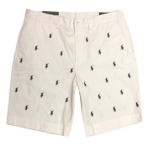 Polo Ralph Lauren Mens Stretch Classic Fit Flat-Front 9" Pony Logo Chino Shorts von POLO RALPH LAUREN
