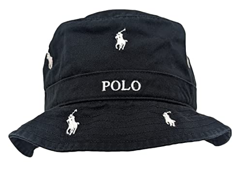 Polo Ralph Lauren Unisex White Pony Allover Bucket Hut, Schwarz (Large/X-Large), Weiss/opulenter Garten von Polo Ralph Lauren