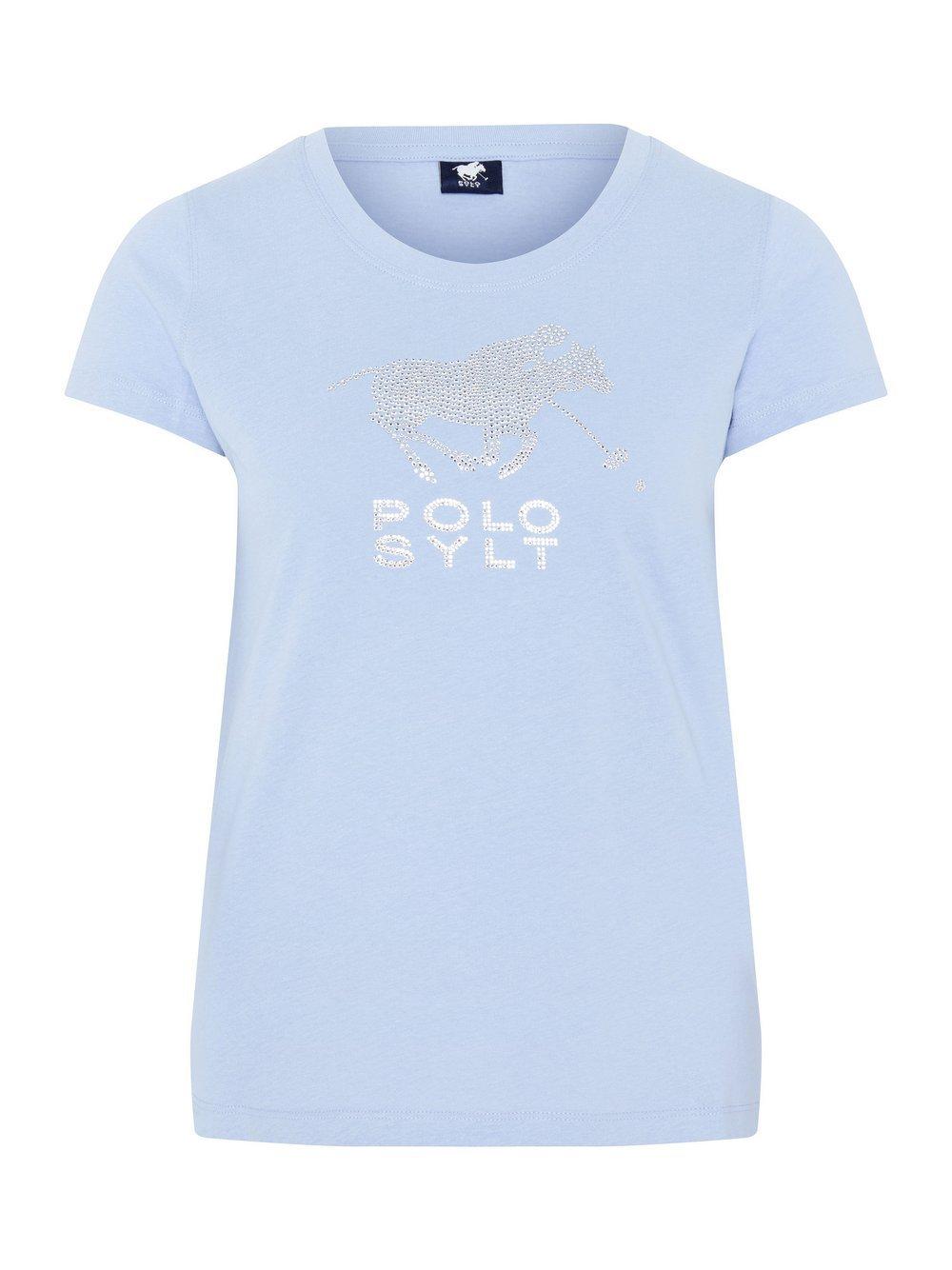 Polo Sylt T-Shirt Damen Baumwolle Rundhals bedruckt, hellblau von POLO SYLT