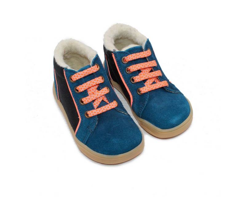 POLOLO Kinderschuhe Mario, Barfußschuh mit reflektierenden Elementen und Bio-Wolle von POLOLO