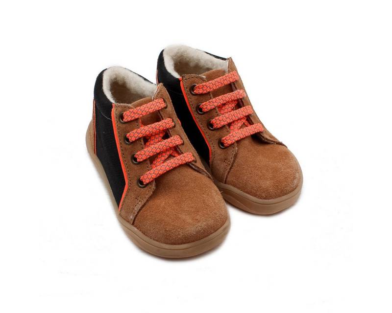 POLOLO Kinderschuhe Mario, Barfußschuh mit reflektierenden Elementen und Bio-Wolle von POLOLO