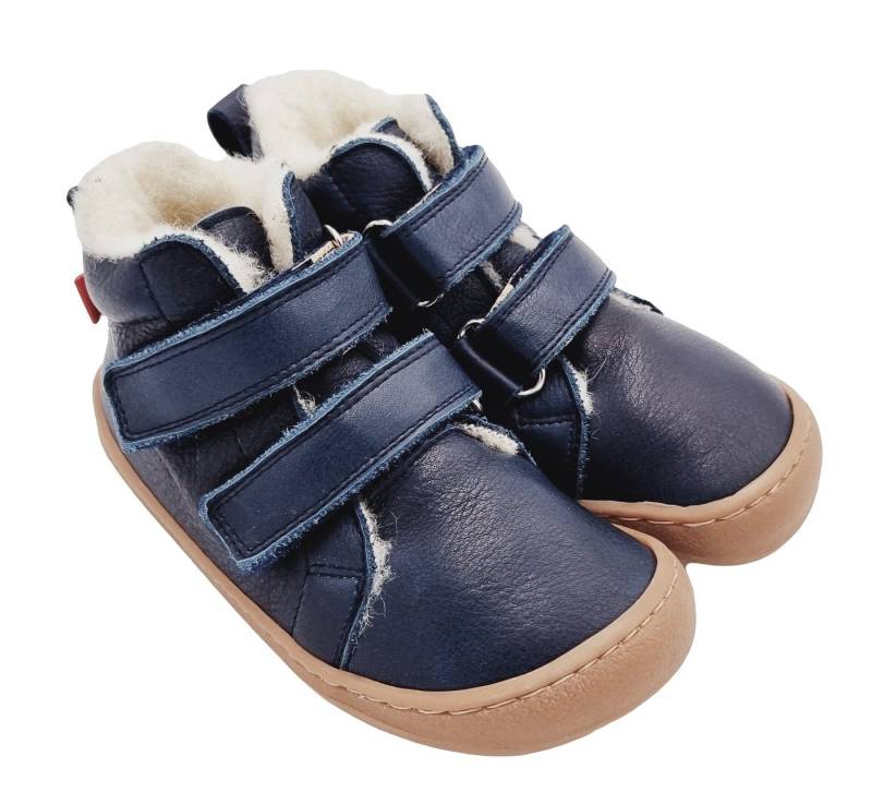 POLOLO Pololo Stiefel Barfuß ECO Lederschuhe Wollfutter Blau Schnürstiefelette von POLOLO