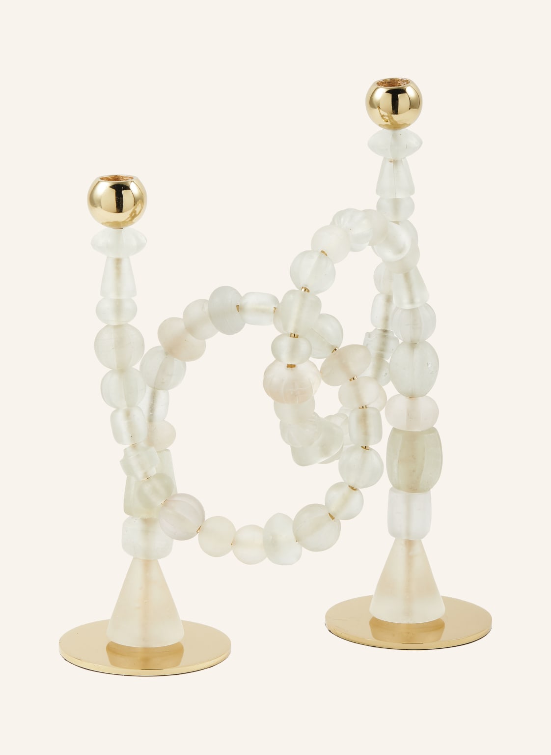 Polspotten Kerzenhalter Beads weiss von POLSPOTTEN