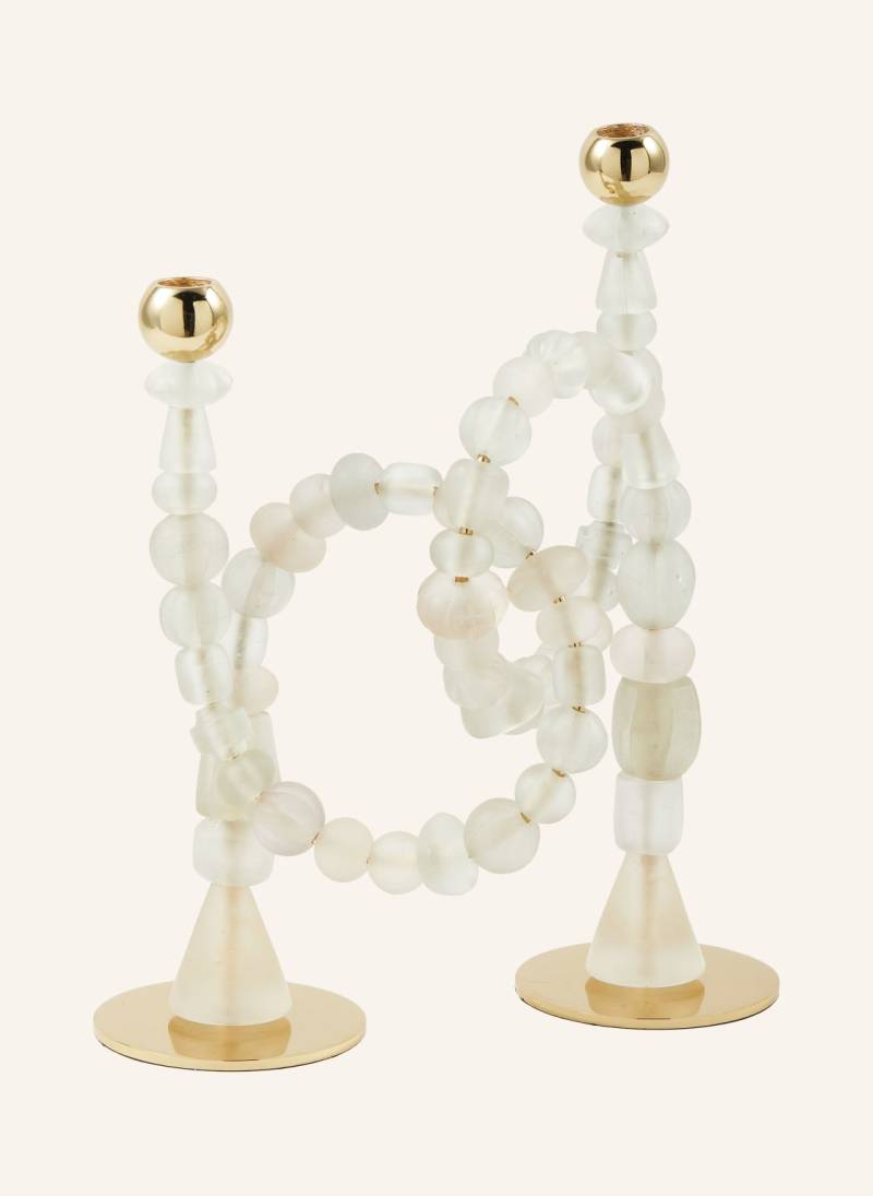 Polspotten Kerzenhalter Beads weiss von POLSPOTTEN