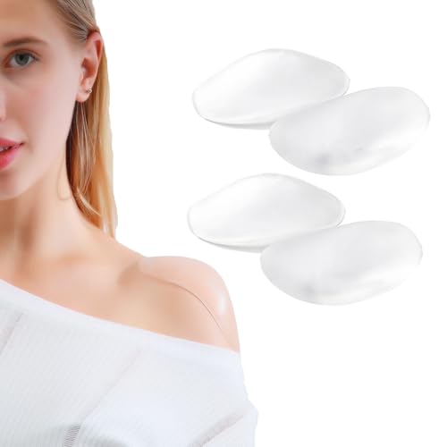 POMAMZ 2 Paar Schulterpolster Damen Silikon Weich Selbstklebend Anti-Rutsch Unsichtbare Schulterpolster Push-Up Kleber Schulterverstärker für Frauen Mann von POMAMZ