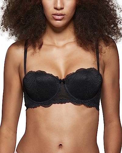 Pompea Damen Reggiseno Carioca Balconette-BH, Nero, 5B/90B (3er Pack) von Pompea