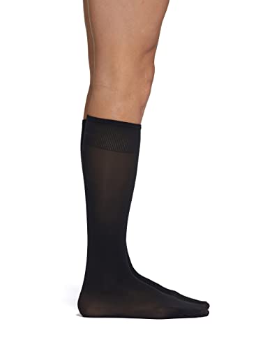 POMPEA Herren Calzini Uomo In Morbida Microfibra Langer Strumpf, Schwarz, Einheitsgröße (2er Pack) von Pompea