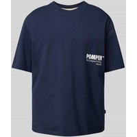 POMPEII BRAND T-Shirt mit Label-Print in Dunkelblau, Größe XL von POMPEII BRAND