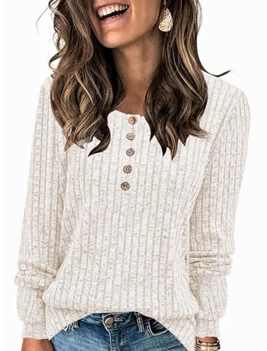 POMTIMCO Damen Winter Pullover Lässig Lockere Passform Langarmshirt Langarm Oversize Lang Strickpullover (XXL,Aprikose) von POMTIMCO