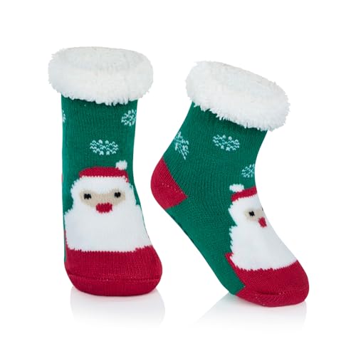 PONCEAU Baby Mädchen Jungen Plüschsocken Rutschfeste Socken Baby Mädchen Jungen Weihnachtssocken Kinder Hausschuhsocken von PONCEAU