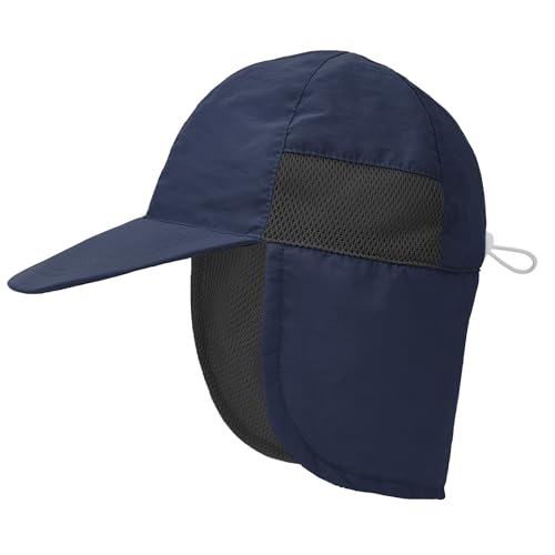 PONCEAU Sonnenhut Kinder mit Nackenschutz uv Schutz 50 Atmungsaktive Sommermütze mit Verstellbarer Kinniemen für Baby und Kleinkinder von PONCEAU