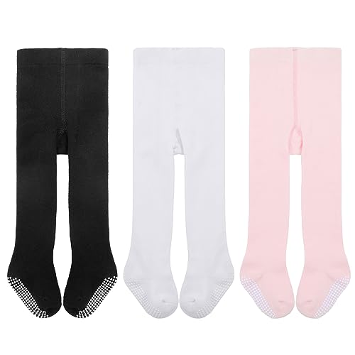 PONCEAU Baby Strumpfhosen für Mädchen Weiche Baumwolle Leggings Kleinkind Solide Strick Socken Warme Strümpfe Neugeborenen Hosen von PONCEAU