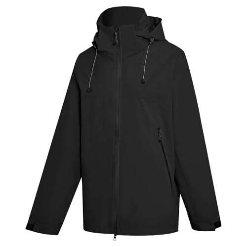 PONCEAU Damen Wasserdicht Regenjacke Leichte Wasserdicht Outdoorjacke Atmungsaktiv & Winddicht, Verstellbare Kapuze & Ärmelbündchen zum Wandern Reisen Treking Fahrrad von PONCEAU