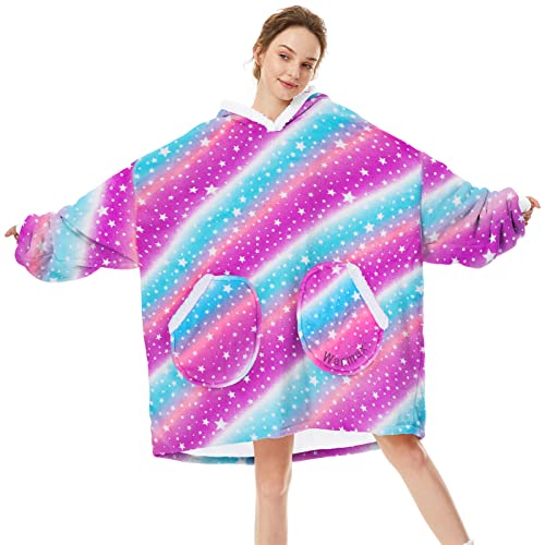PONCEAU Übergroße Hoodie Decke Damen Sweatshirt mit Taschen Fleece für Damen Herren für Zuhause Ultra-Komfortable Hyperthermie Erwachsene Sweatshirt Decke Cuddly Blanket Hoodie Flanell von PONCEAU