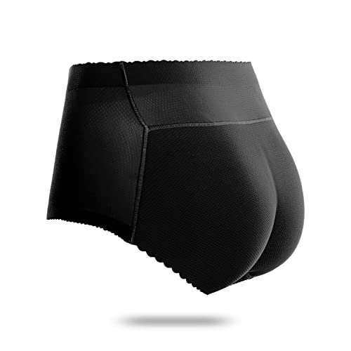 Damen Po Push Up Unterhose - Frauen High Waist Shaper Gepolsterter Po Lifter Panty Butt Hip Enhancer Fake Arsch Körper Mitte Taille Formen Höschen Atmungsaktives Höschen, Schwarz, M von PONERY