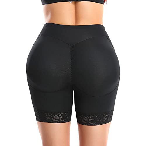Damen Po Push Up Unterhose - Frauen High Waisted Höschen Mit Extra Großen Pads Bauchkontrolle Unterwäsche Butt Lifter Shapewear Hip Pad Enhancer Hose, Schwarz, S von PONERY