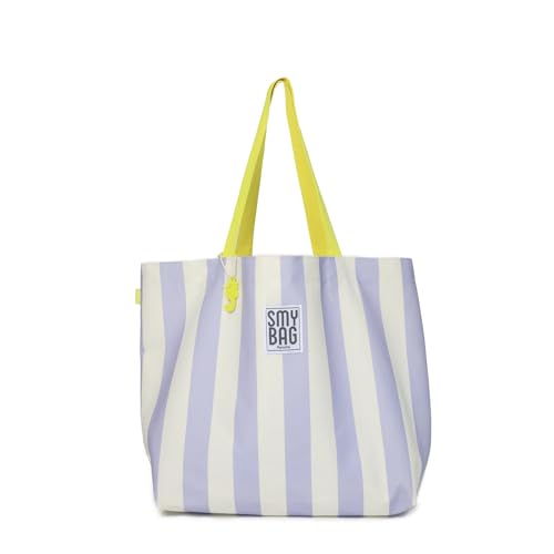 Ponette - Bedruckte Familienstrandtasche mit Griffen, Lila von PONETTE