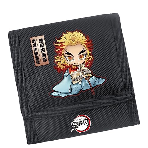 POONGNEE Anime Demon Slayer Tanjirou Zenitsu Cartoon Slim Canvas Kinder Geldbörse Tri-Fold Kleinkind Geldbörse für Jungen und Mädchen, Geburtstagsgeschenk, Kyoujurou von POONGNEE