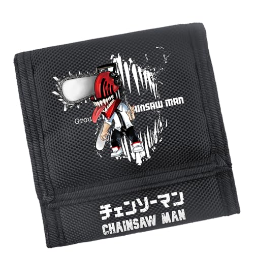 POONGNEE Anime Game Resi dent Evil dreifach gefaltete Brieftaschen, Taschengeldbeutel, leichtes und einzigartiges Design, Mehrfarbig, Kettensägenmann von POONGNEE