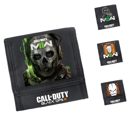 POONGNEE Kinder Geldbörse Leinwand Dreifach Brieftasche Wallet Call of Duty Geldbörse Cartoon Geschenk(Stil 2) von POONGNEE