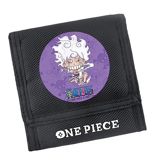 POONGNEE Cartoon Anime Kinder Geldbörse Neuheit Geldbörse Einteiler Trifold Verschluss Geschenk für Jungen/Mädchen, Lila Luffy von POONGNEE