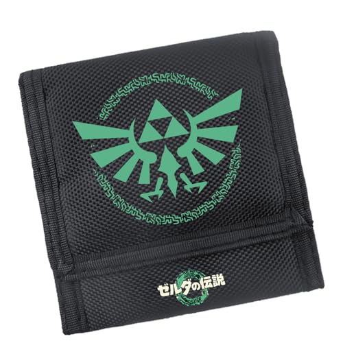 POONGNEE Game Kid Geldbörse The Legend of Zelda Canvas Trifold Geldbörse Geschenk für Männer Teenager Jungen Mädchen, Schwarz, Stil 2 von POONGNEE