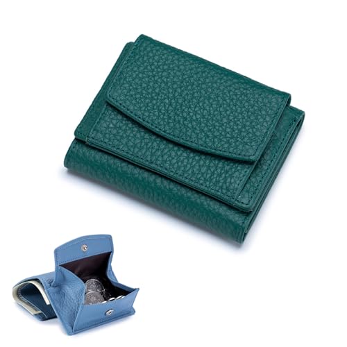 2024 Kartenhalter aus echtem Leder, RFID-blockierend, Organizer, Tasche, Mini-Geldbörse, Uni, Anti-Kreditkartenbetrug, faltbare Mini-Geldbörse, L von POOULR