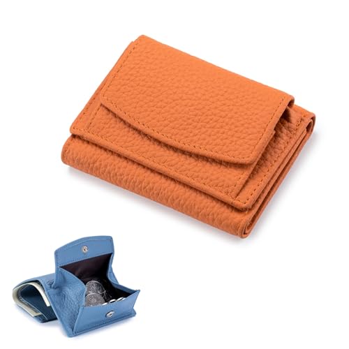 2024 Kartenhalter aus echtem Leder, RFID-blockierend, Organizer, Tasche, Mini-Geldbörse, Uni, Anti-Kreditkartenbetrug, faltbare Mini-Geldbörse, R von POOULR