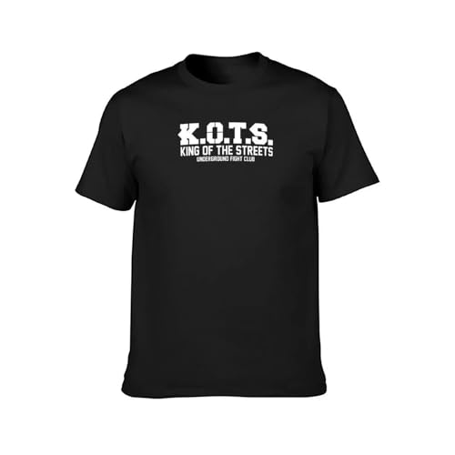 King of The Streets K.O.T.S. - Underground Fight Club T-Shirt Graphics tees Aesthetic Clothes Plain Black t Shirts for Men Black XL von POOYWWFK