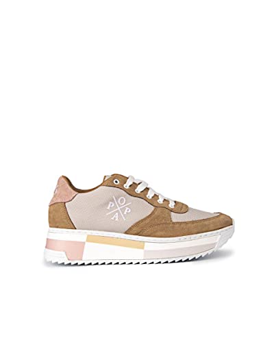 POPA Damen Carol Spaltleder Arena Sneaker, beige, 36 EU von POPA