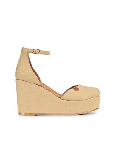 POPA Damen Keilabsatz Ambolo Suede Arena Sneaker, Sandfarben, 40 EU von POPA