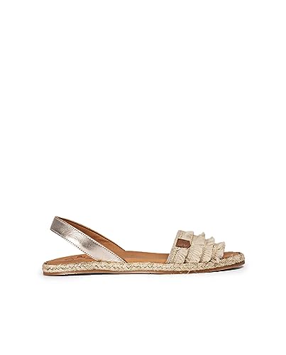 POPA Damen Menorquina Plana Mendoza Fransen Beige Sandalen, 40 EU von POPA