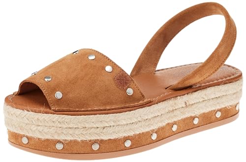 POPA Damen Menorquina Plattform Rosenkranz Nieten Leder Sandalen, 36 EU von POPA