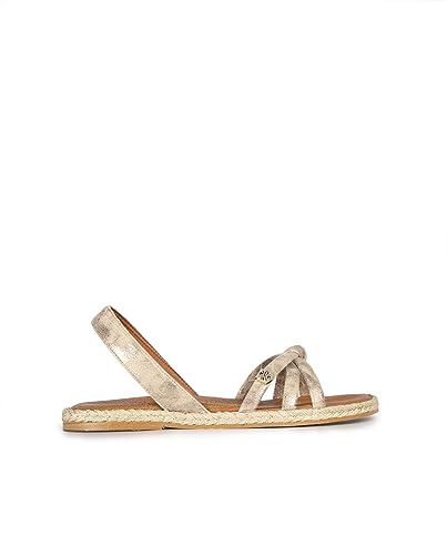 POPA Menorquina Flat Ensonga Laminat Gold, Sandalen für Damen, 36 EU, Gold, 36 EU von POPA