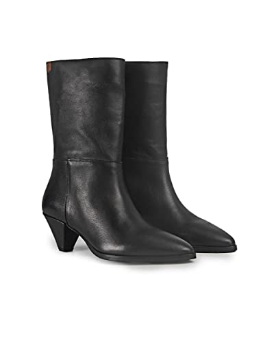 POPA - Stiefel mit Absatz für Damen - Caye - Größe 37 - Made In Spain - Schwarz - Aus Leder - Schaftbreite 8,5 cm - Geometrischer Absatz mit 5,5 cm Höhe von POPA